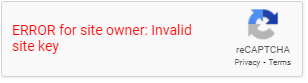 an invalid site key causing a recaptcha error