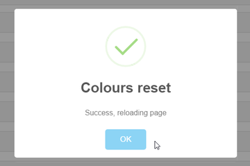 Colours reset success